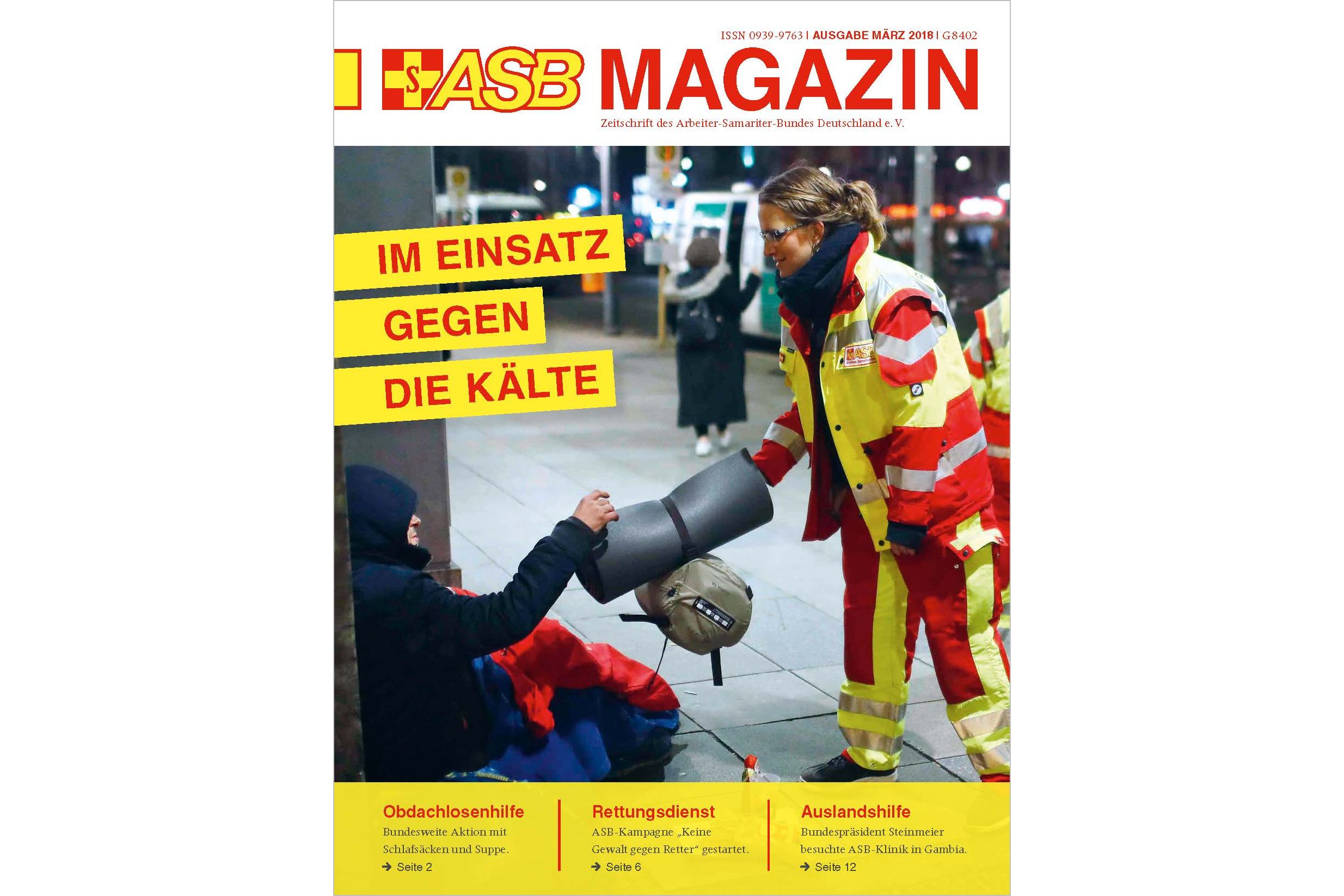 Titelbild des ASB Magazins 1/2018