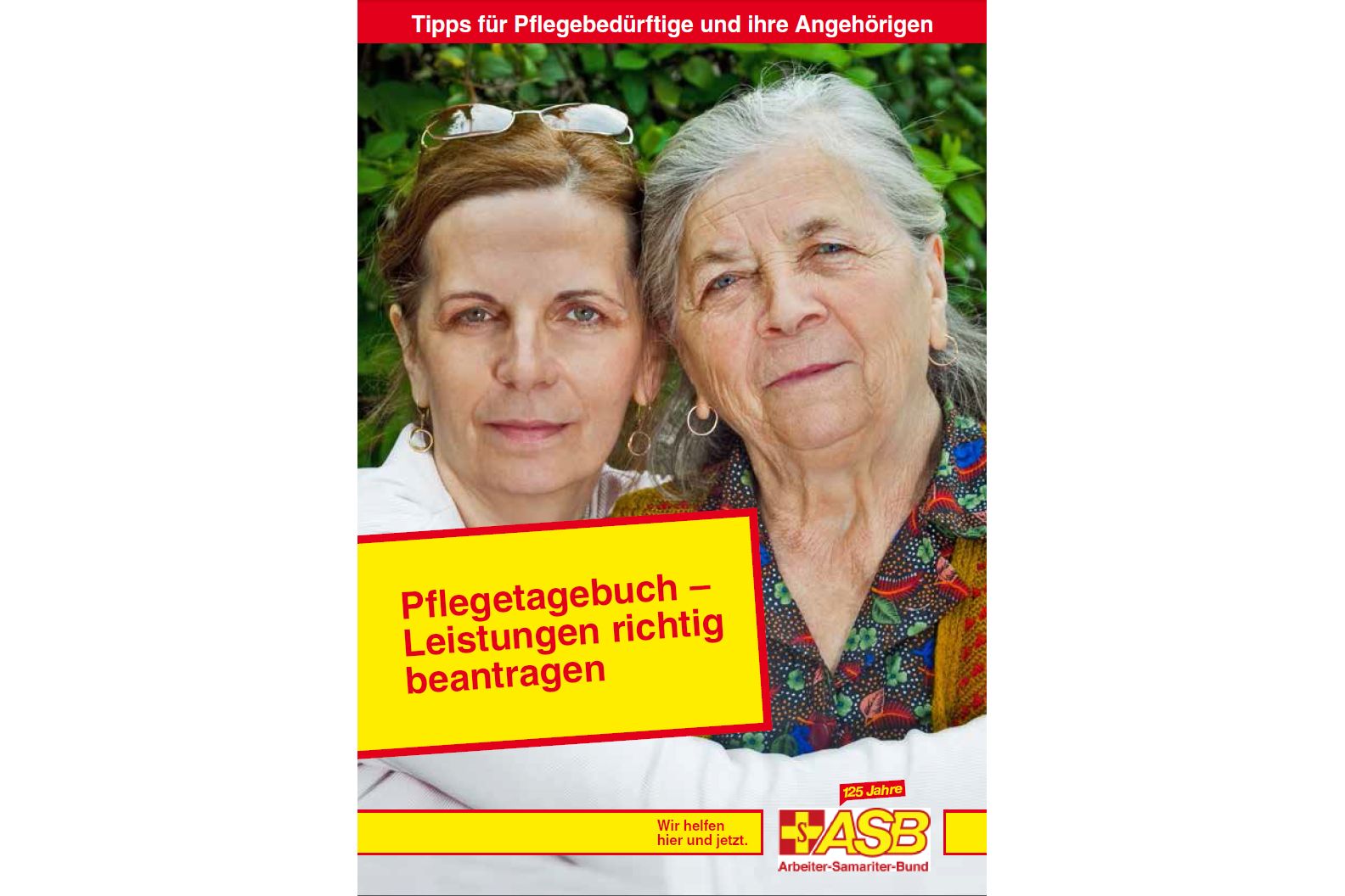 Titelbild der ASB-Broschüre Pflegetagebuch