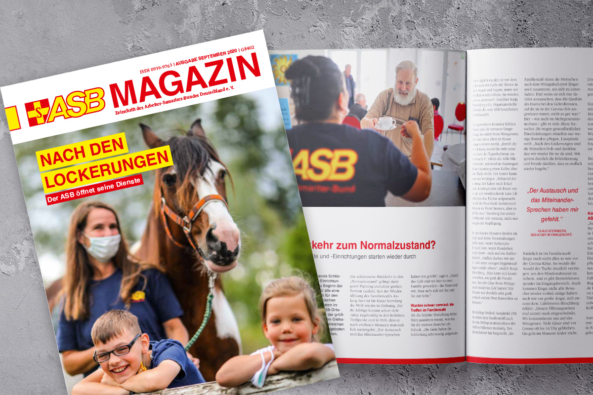 Die Septemberausgabe des ASB Magazins ist erschienen