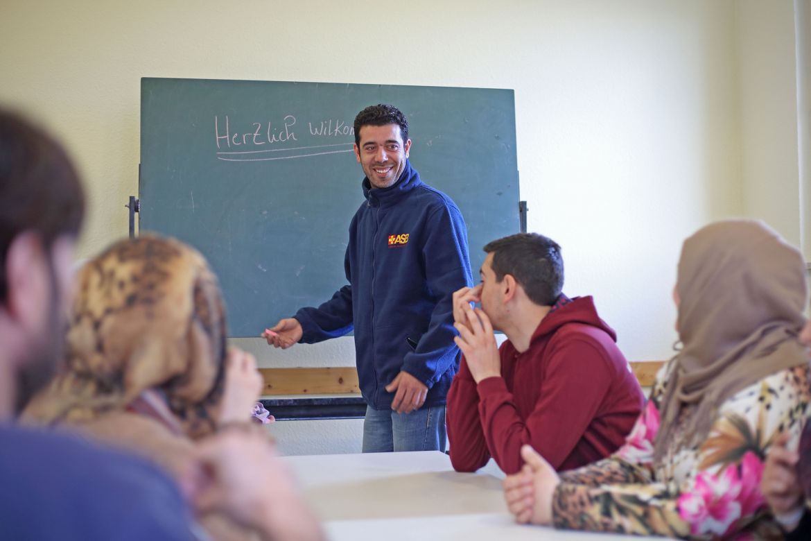 Deutschkurs in der Wohnaussenstelle Fünfeichen in Neubrandenburg