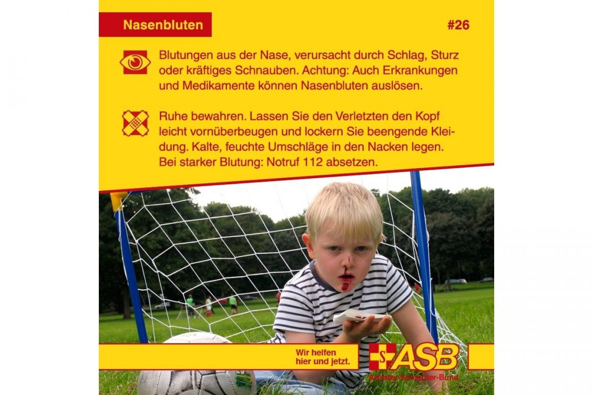 Erste-Hilfe-Tipp Nr. 26: Nasenbluten