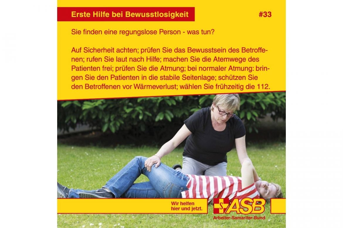 Erste-Hilfe-Tipp Nr. 33: Erste Hilfe bei Bewusstlosigkeit