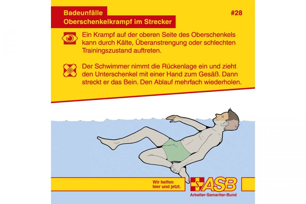Erste-Hilfe-Tipp Nr. 28: Badeunfälle: Oberschenkelkrampf im Strecker