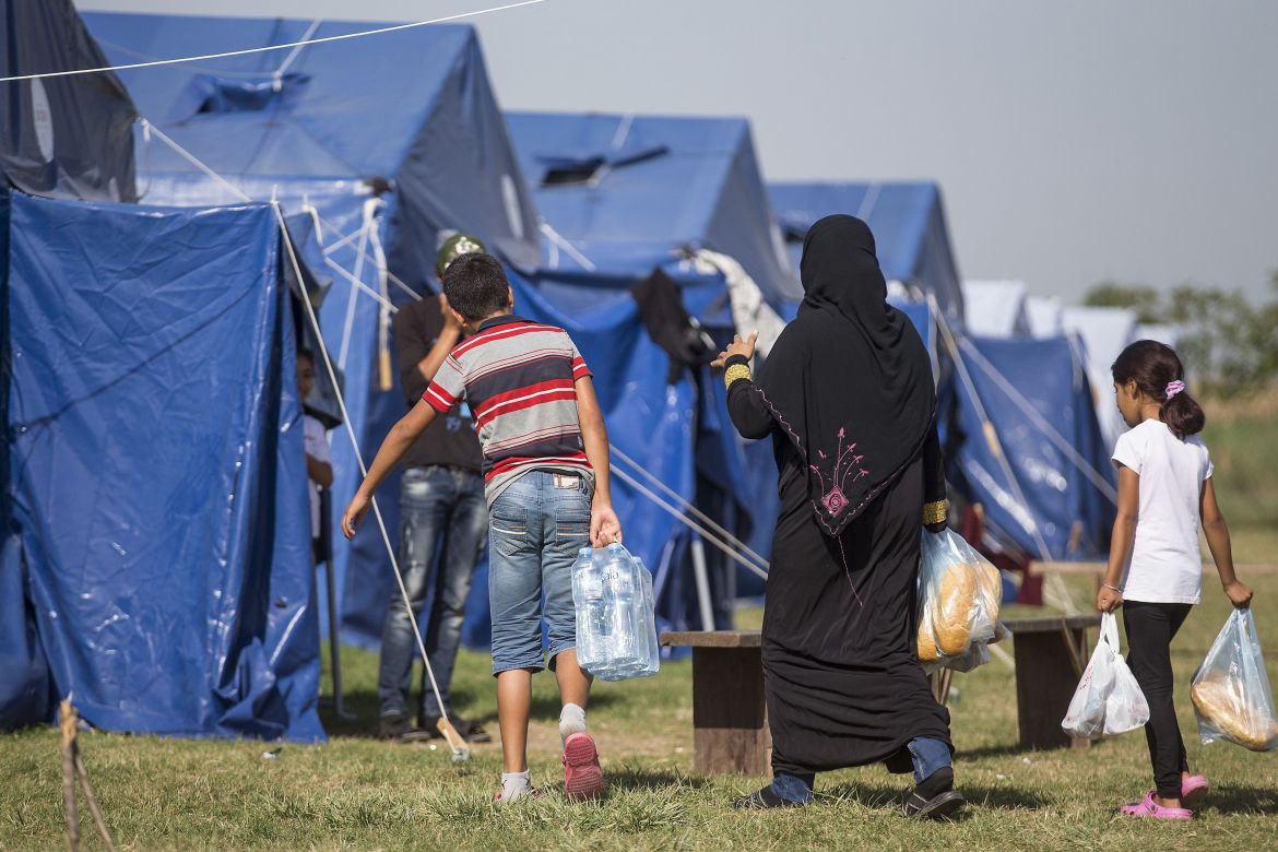 Flüchtlingsfamilie aus Syrien in Kanjiza, Serbien