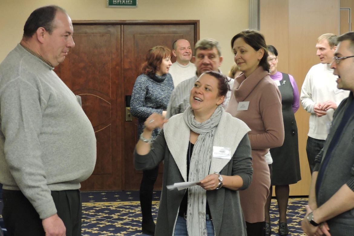 Rollenspiel beim PSNV-Seminar in Kiew