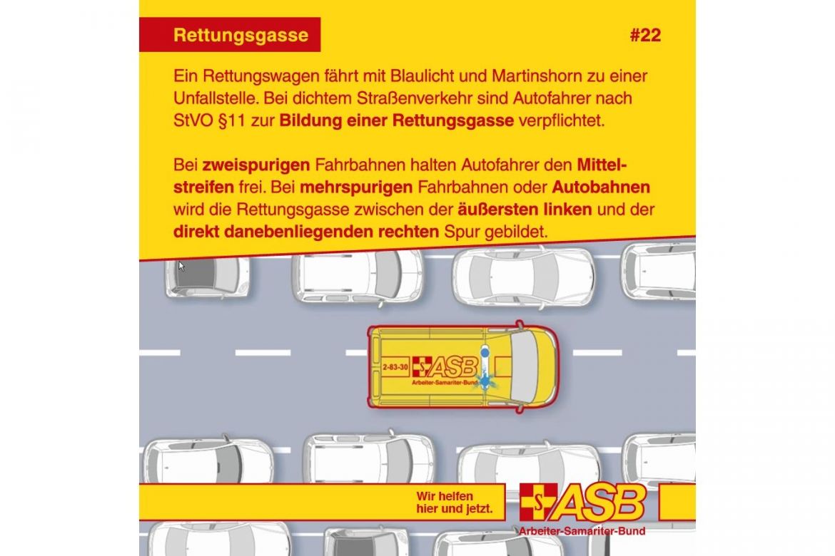 Erste-Hilfe-Tipp Nr. 22: Rettungsgasse